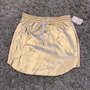 (2/$15) 🟡Gold Metallic Stretch Miniskirt